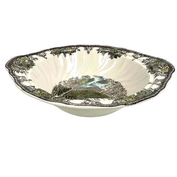 Johnson Bros Friendly Village England Covered Bridge Wide Handled Serving Bowl! - Picture 2 of 10